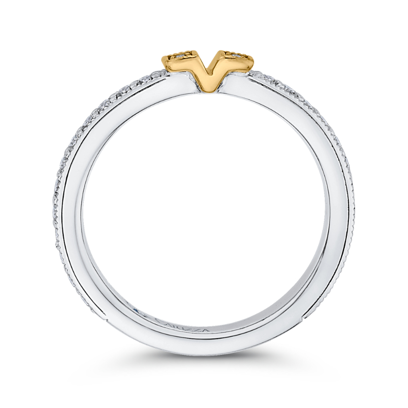 Round Diamond Wedding Band In 14K Two Tone-Gold in 14K Two Tone Gold