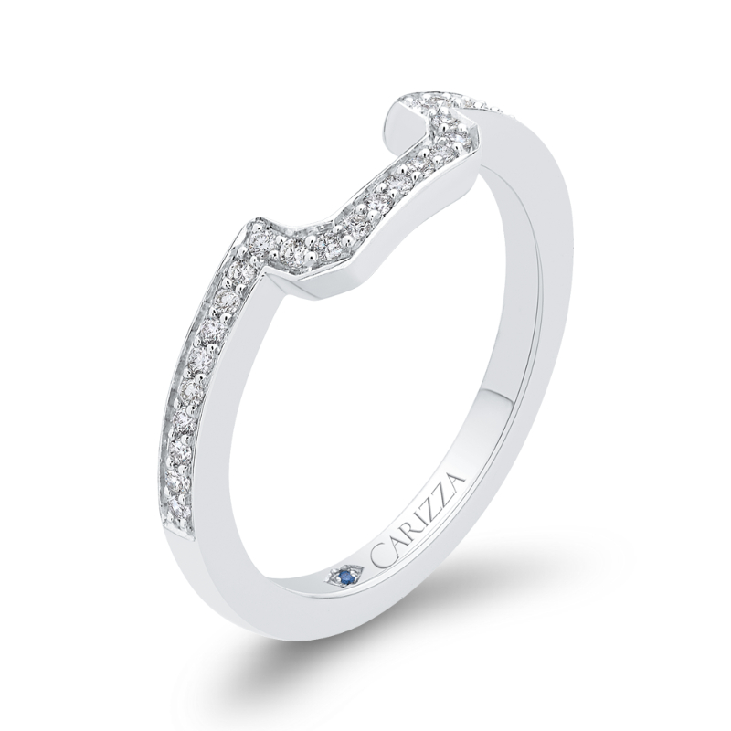 Round Diamond Half-Eternity Wedding Band in 14K White Gold