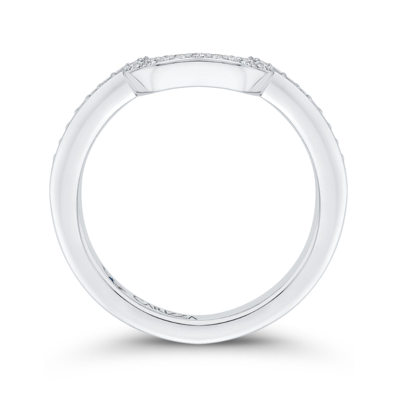 Round Diamond Half-Eternity Wedding Band in 14K White Gold
