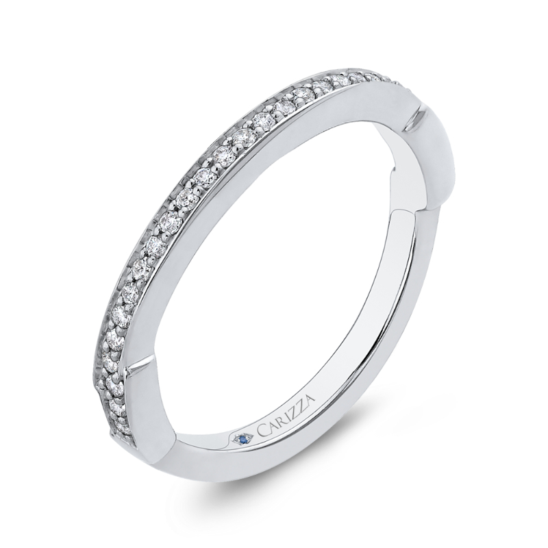 Round Diamond Wedding Band in 14K White Gold