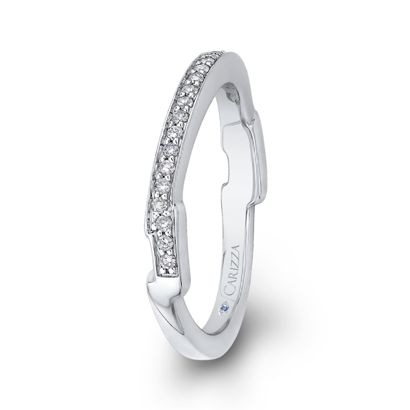 Round Diamond Wedding Band in 14K White Gold