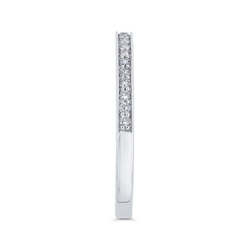 Round Diamond Half-Eternity Wedding Band in 14K Two Tone Gold