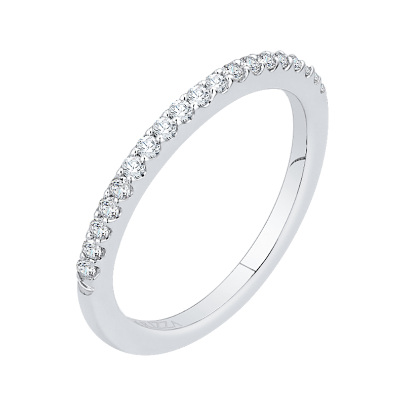 Round Diamond Wedding Band in 14K White Gold