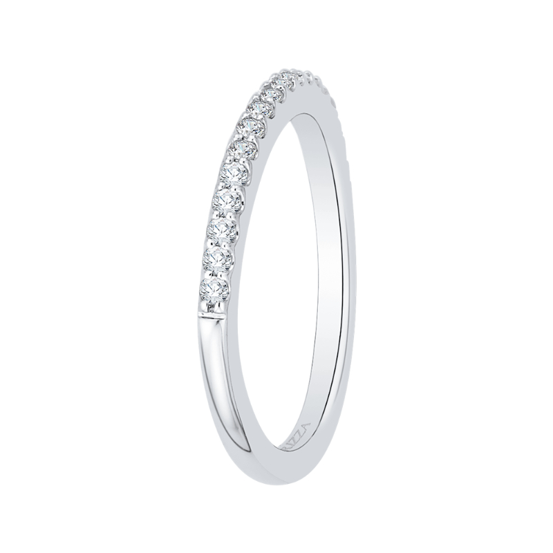 Round Diamond Wedding Band in 14K White Gold