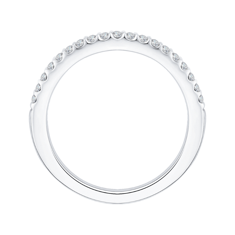 Round Diamond Wedding Band in 14K White Gold