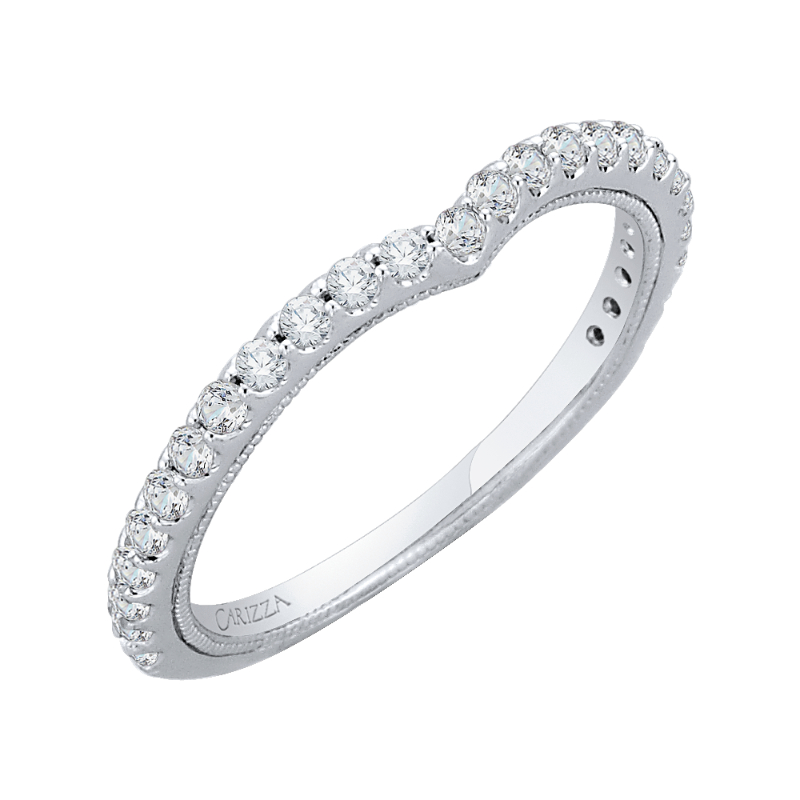 Round Diamond Wedding Band in 14K White Gold