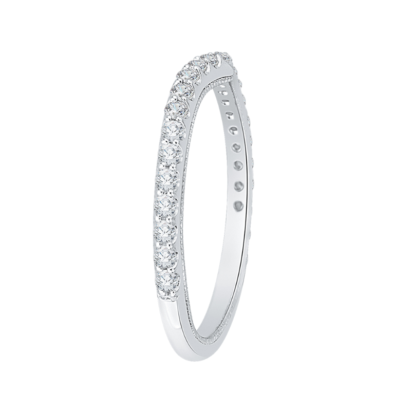 Round Diamond Wedding Band in 14K White Gold