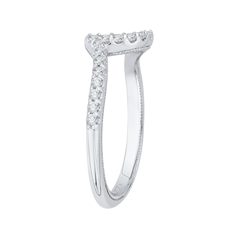 Round Diamond Wedding Band in 14K White Gold