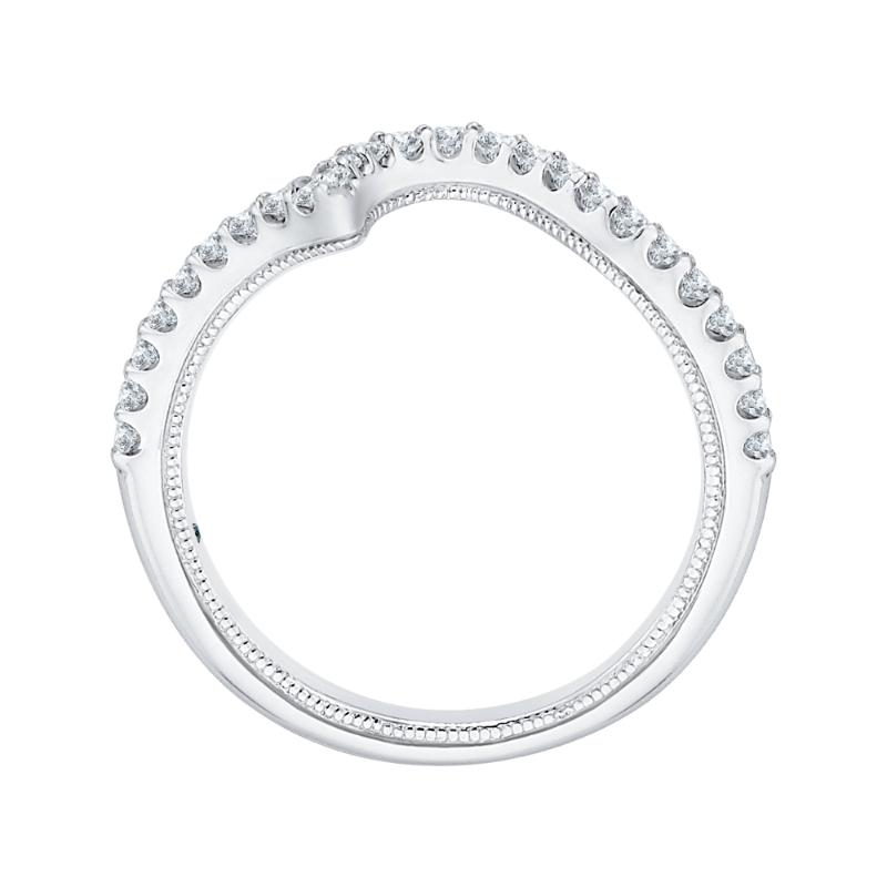 Round Diamond Wedding Band in 14K White Gold