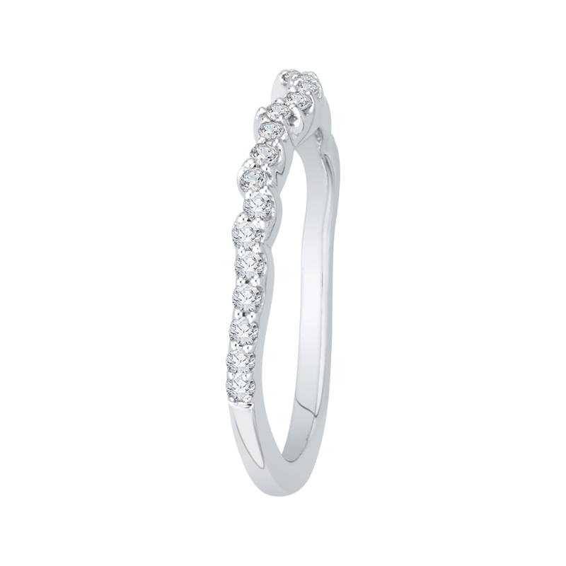 Round Diamond Wedding Band in 14K White Gold