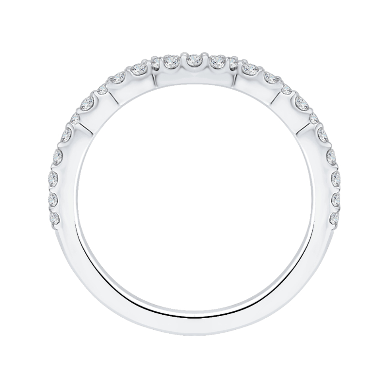 Round Diamond Wedding Band in 14K White Gold