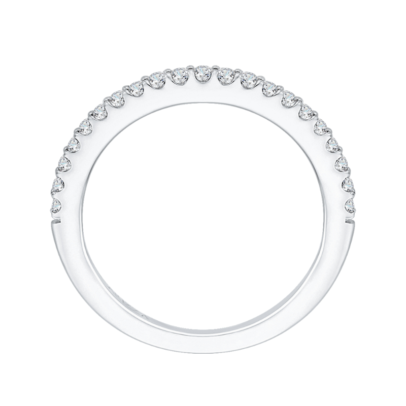 Round Diamond Wedding Band in 14K White Gold