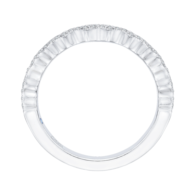 Round Diamond Wedding Band in 14K White Gold