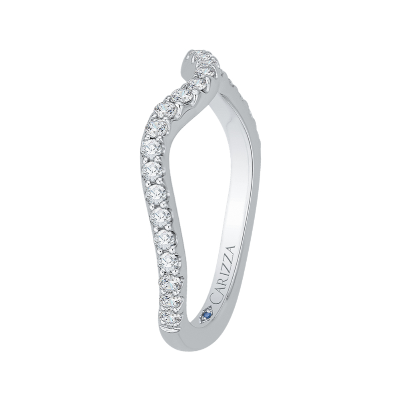 Round Diamond Wedding Band in 14K White Gold