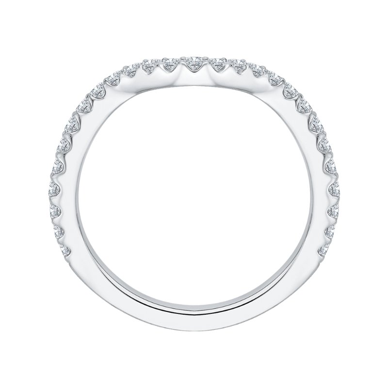 Round Diamond Wedding Band in 14K White Gold