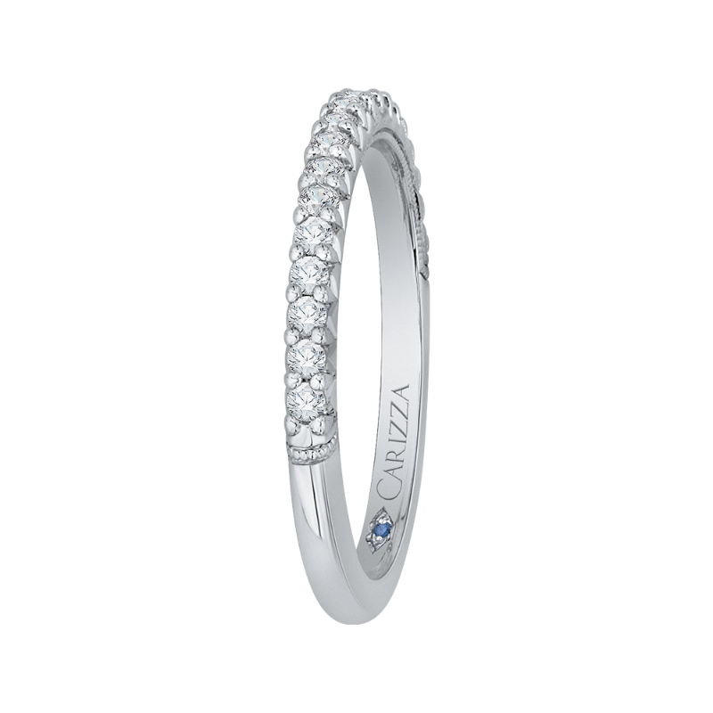 Round Diamond Wedding Band in 14K White Gold