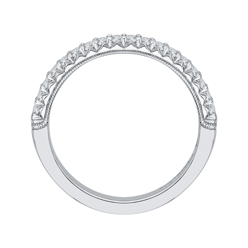 Round Diamond Wedding Band in 14K White Gold