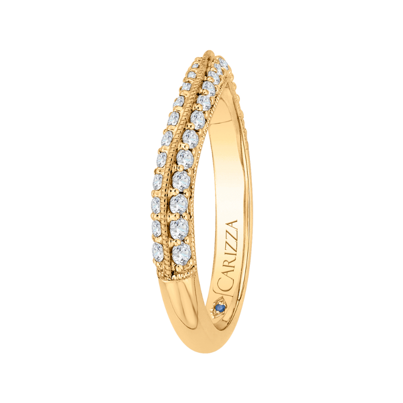 Round Diamond Half-Eternity Wedding Band in 14K Yellow Gold