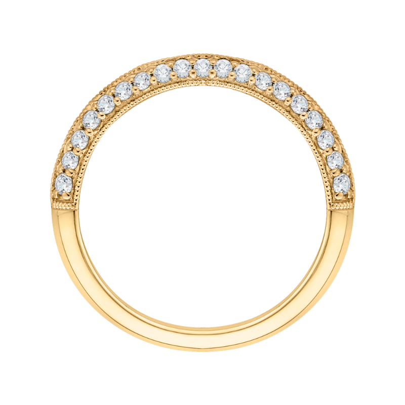 Round Diamond Half-Eternity Wedding Band in 14K Yellow Gold