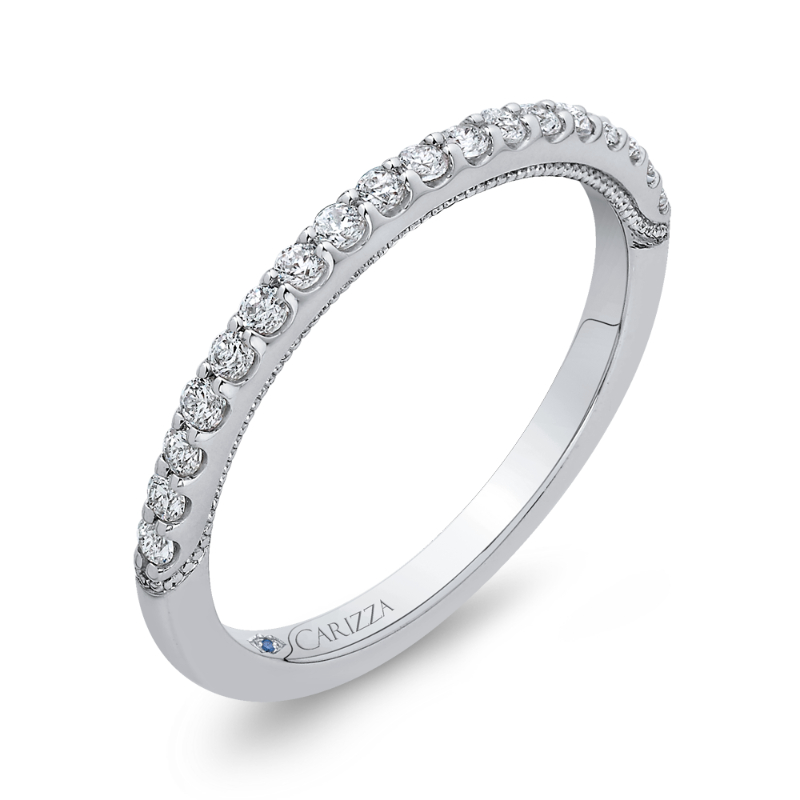 Round Diamond Wedding Band in 14K White Gold