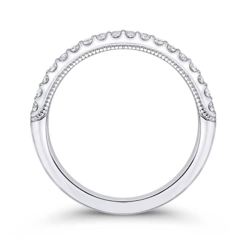 Round Diamond Wedding Band in 14K White Gold