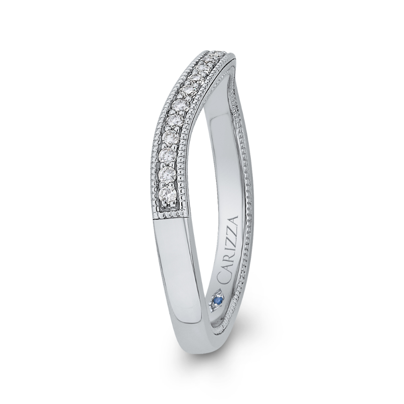 Round Diamond Wedding Band in 14K White Gold