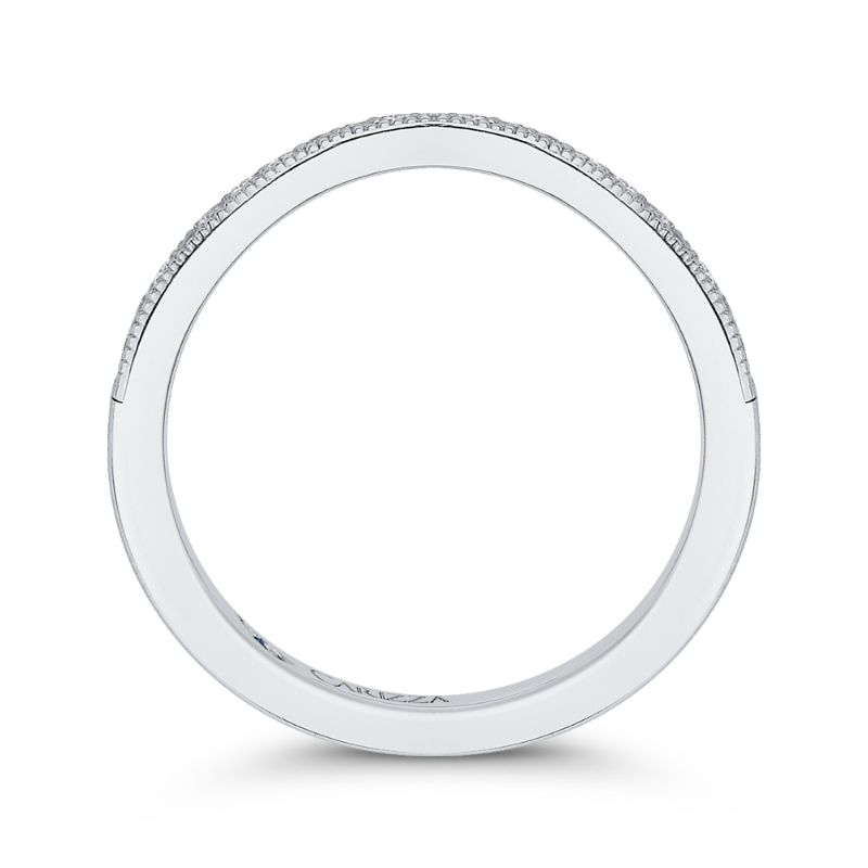 Round Diamond Wedding Band in 14K White Gold