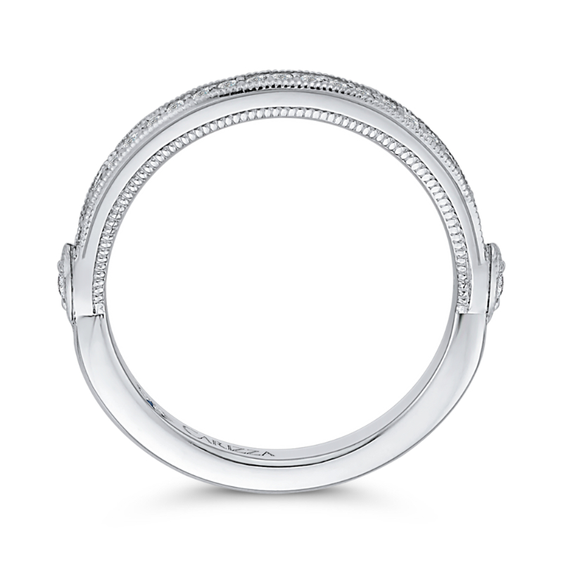 Round Diamond Half-Eternity Wedding Band in 14K White Gold