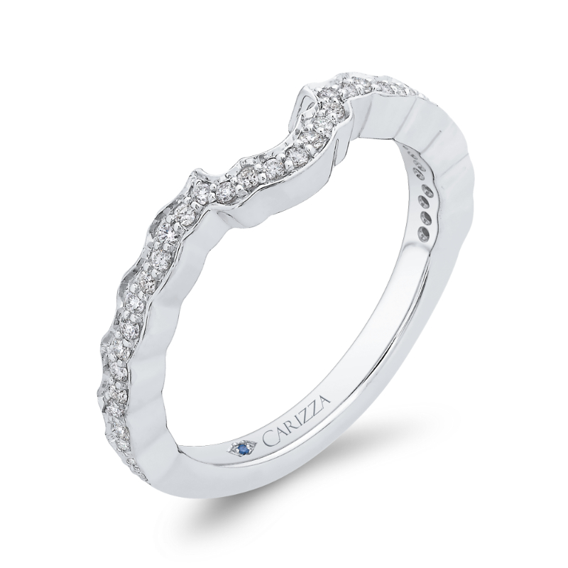 Round Diamond Wedding Band in 14K White Gold