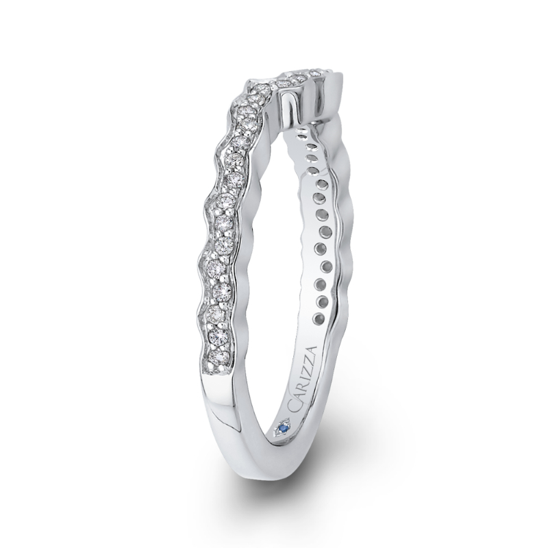 Round Diamond Wedding Band in 14K White Gold