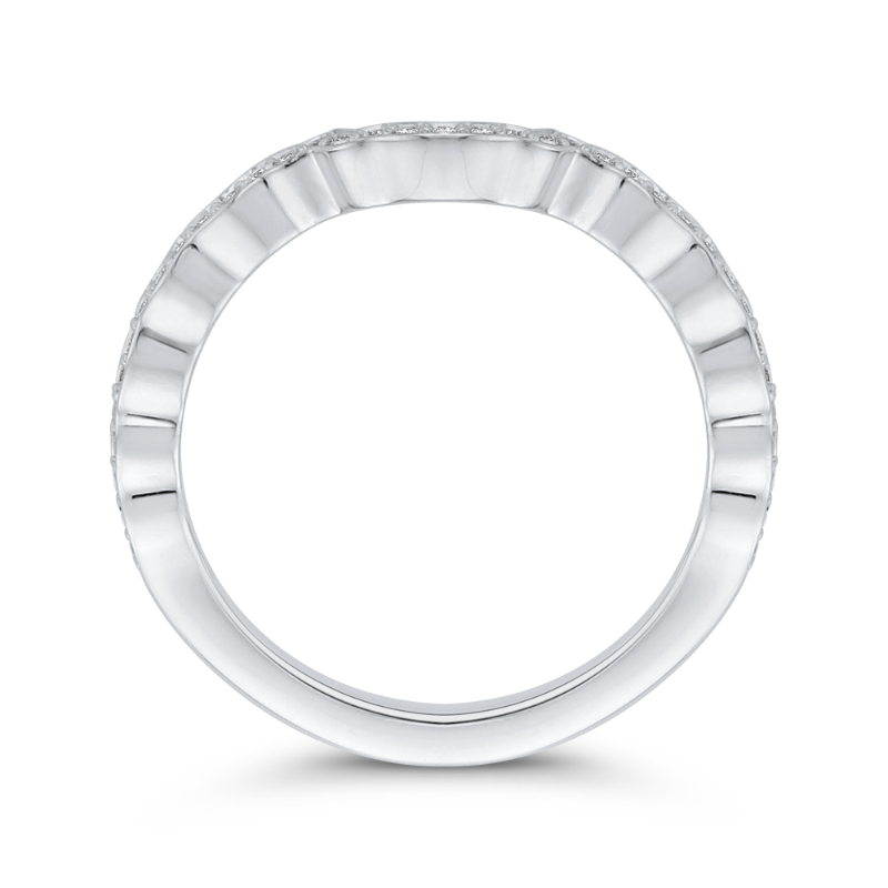 Round Diamond Wedding Band in 14K White Gold