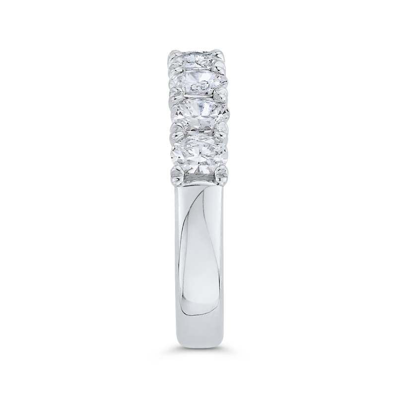 Oval Cut Diamond Half-Eternity Wedding Band in 14K White Gold
