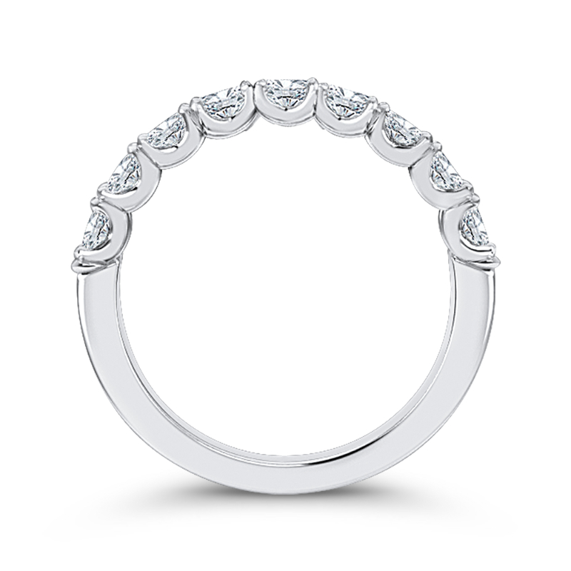 Oval Cut Diamond Half-Eternity Wedding Band in 14K White Gold