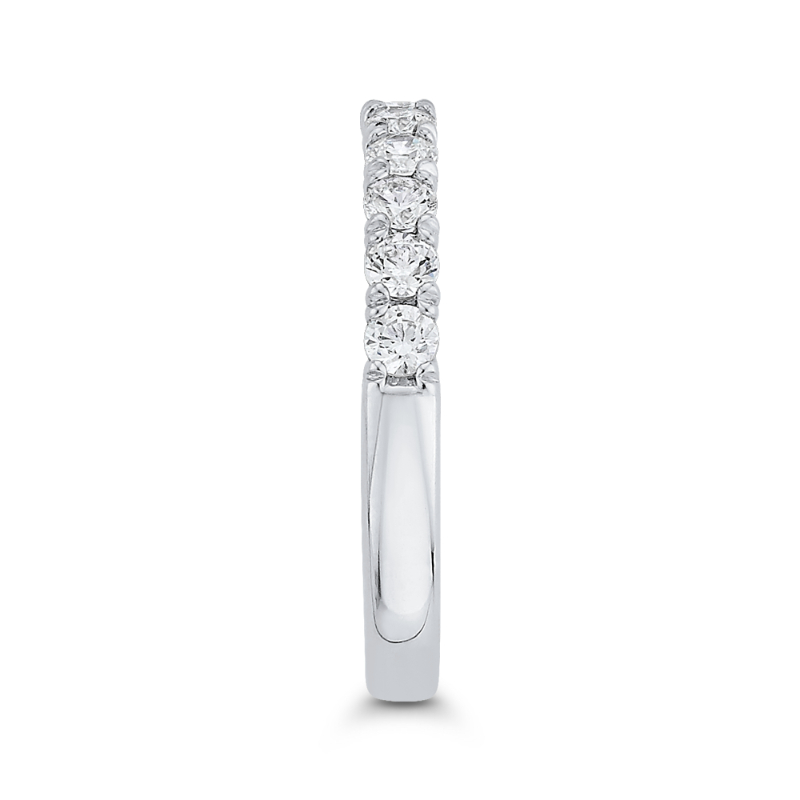 Half-Eternity Round Diamond Wedding Band in 14K White Gold