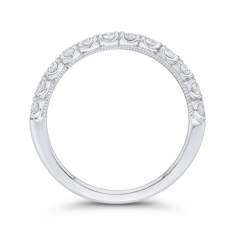 Half-Eternity Round Diamond Wedding Band in 14K White Gold