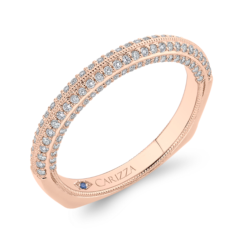 Round Diamond Half-Eternity Wedding Band in 14K Rose Gold