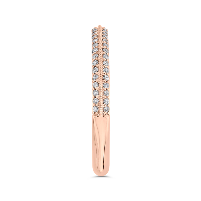 Round Diamond Half-Eternity Wedding Band in 14K Rose Gold