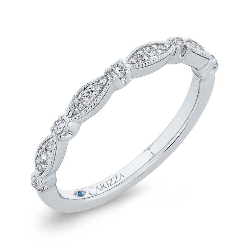 Round Diamond Wedding Band in 14K White Gold