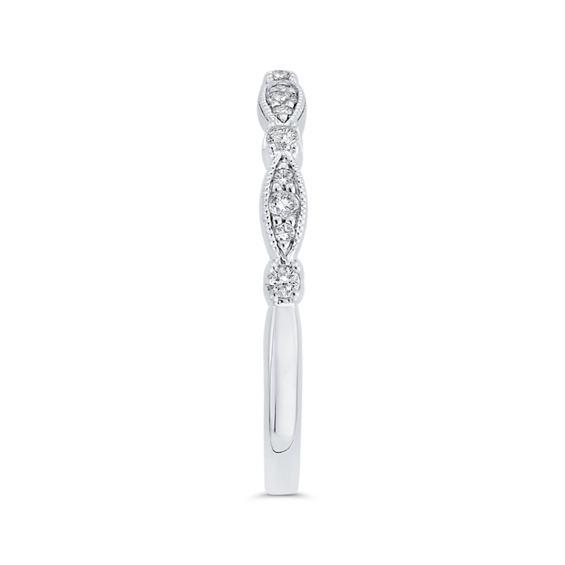 Round Diamond Wedding Band in 14K White Gold