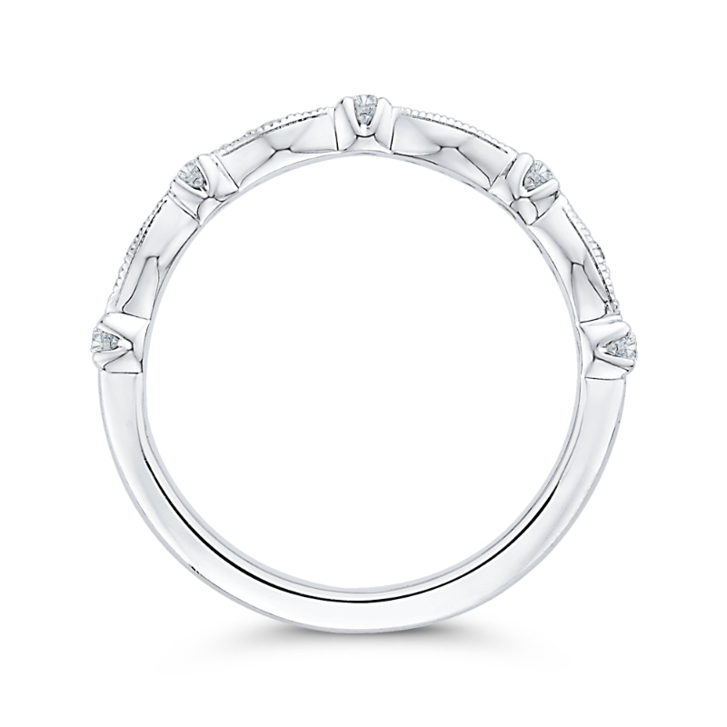 Round Diamond Wedding Band in 14K White Gold