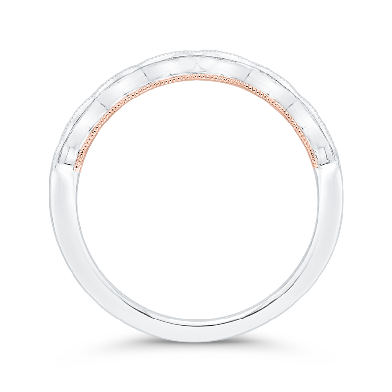 Diamond Wedding Band in 14K Two Tone Gold