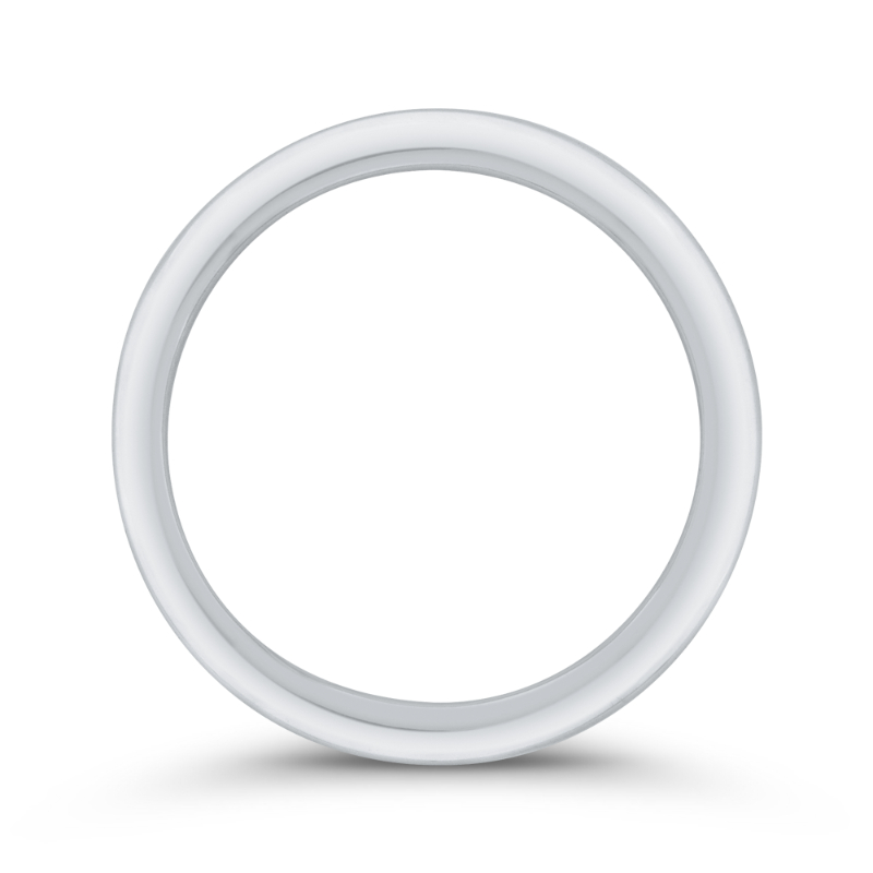 Plain Wedding Band with Milgrain 14K White Gold