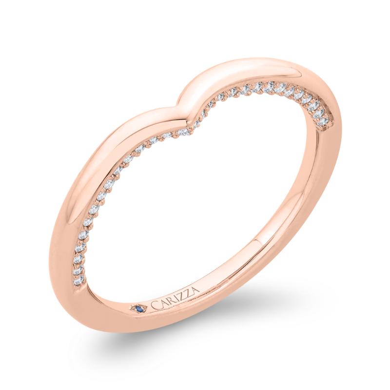 Diamond Wedding Band in 14K Rose Gold