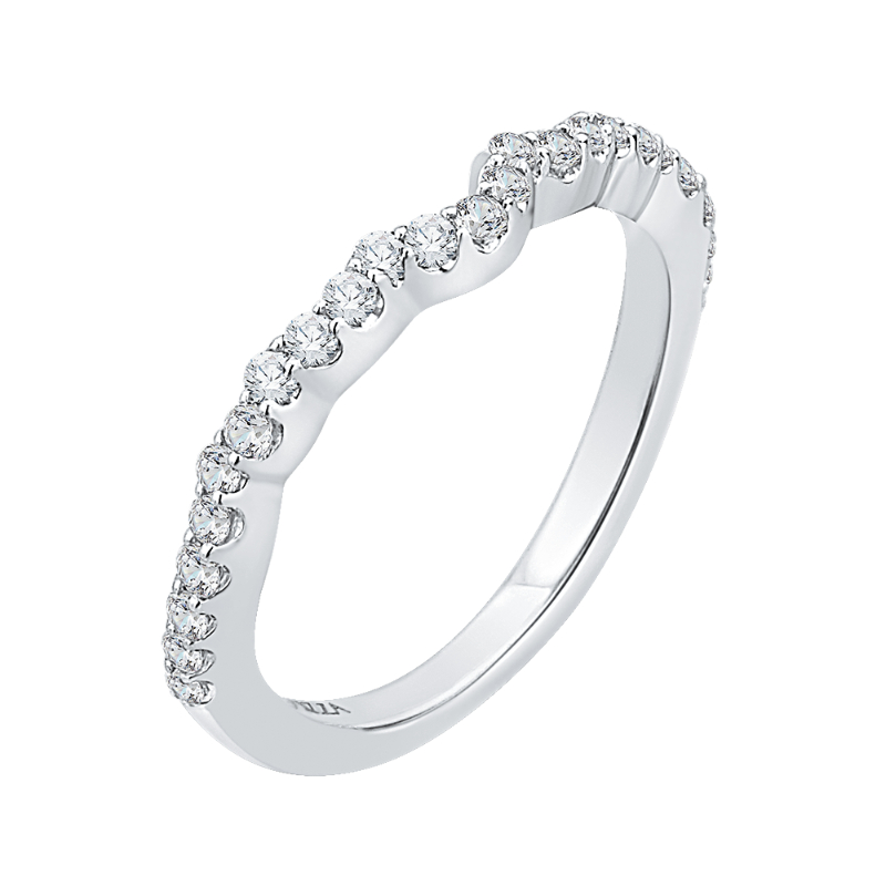 Round Diamond Wedding Band in 14K White Gold