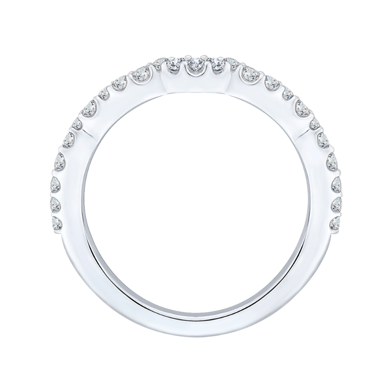 Round Diamond Wedding Band in 14K White Gold