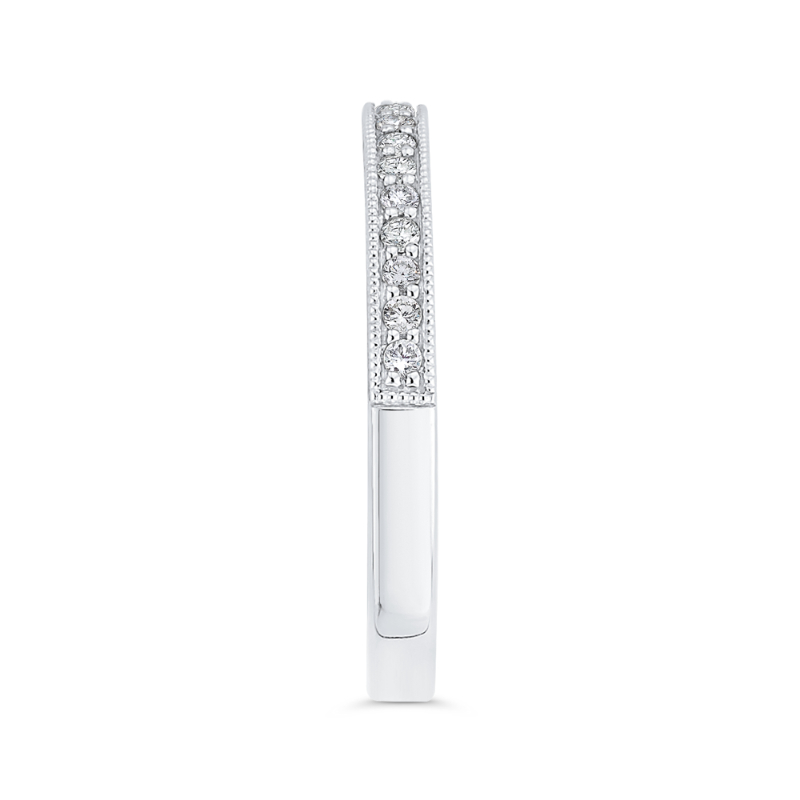 Diamond Half-Eternity Wedding Band in 14K Two Tone Gold