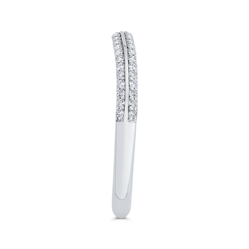 Euro Shank Diamond Wedding Band in 14K Two Tone Gold