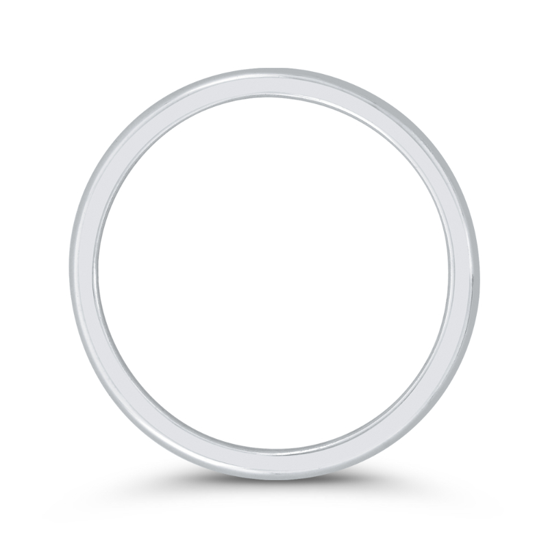 Plain Wedding Band with Round Shank in 14K White Gold