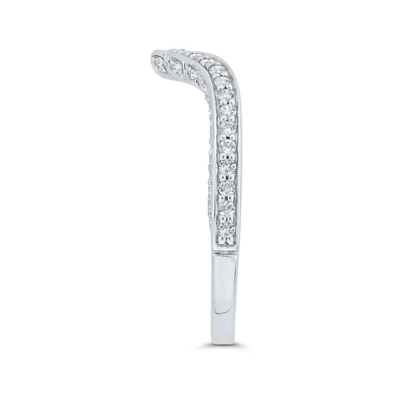Diamond Counter Wedding Band in 14K White Gold