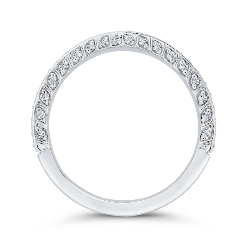 Diamond Counter Wedding Band in 14K White Gold